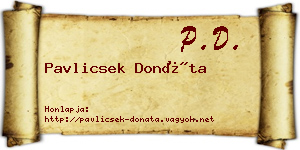 Pavlicsek Donáta névjegykártya
